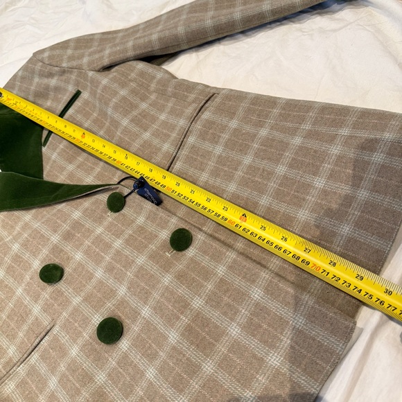 BNWT Two-Tone Plaid Wool Blend Blazer w/ Shoulder Pads, Parisian, Vintage, Sz M - Picture 15 of 16